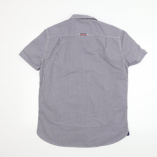 Superdry Mens Blue Check   T-Shirt Size XL