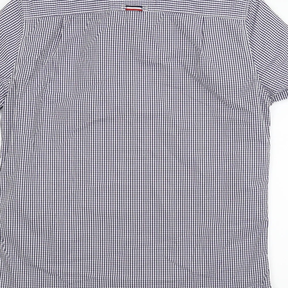 Superdry Mens Blue Check   T-Shirt Size XL