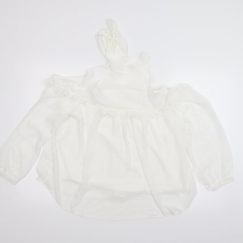 Preworn Womens White   Basic Blouse Size L