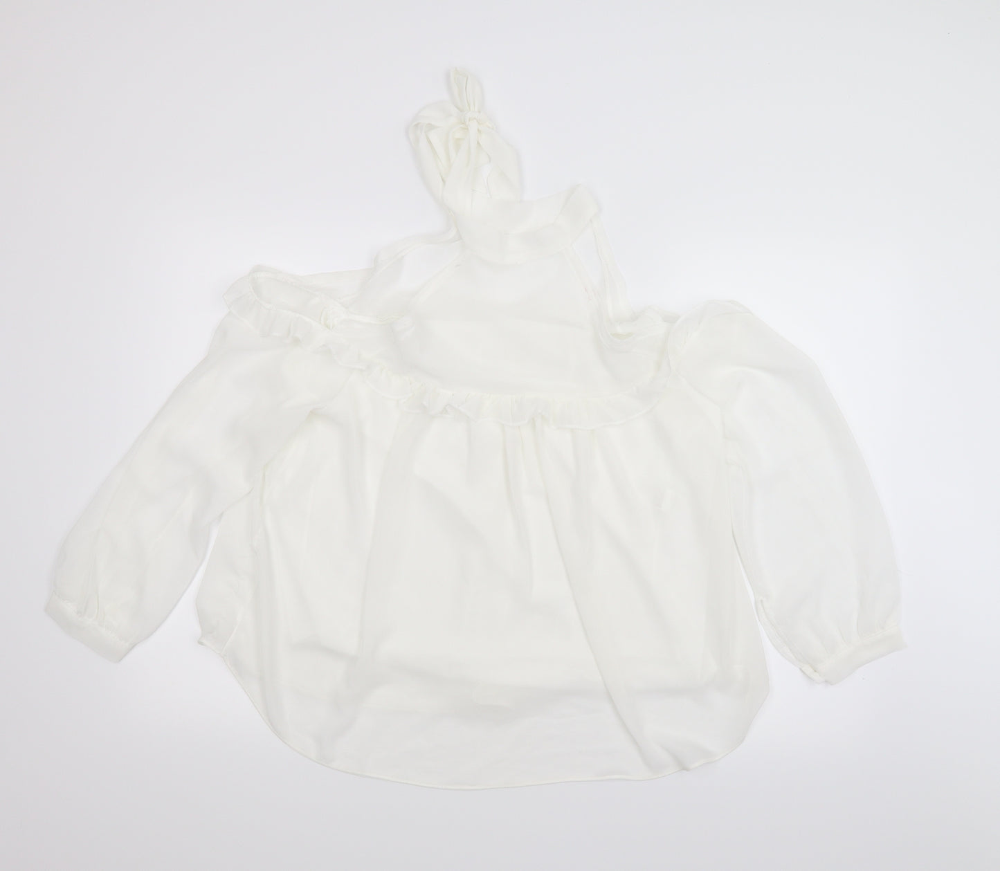 Preworn Womens White   Basic Blouse Size L