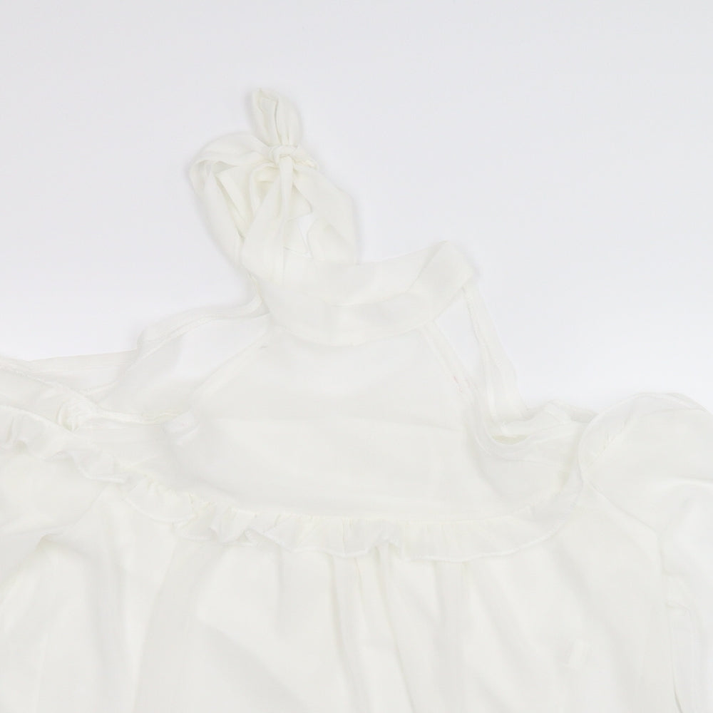 Preworn Womens White   Basic Blouse Size L