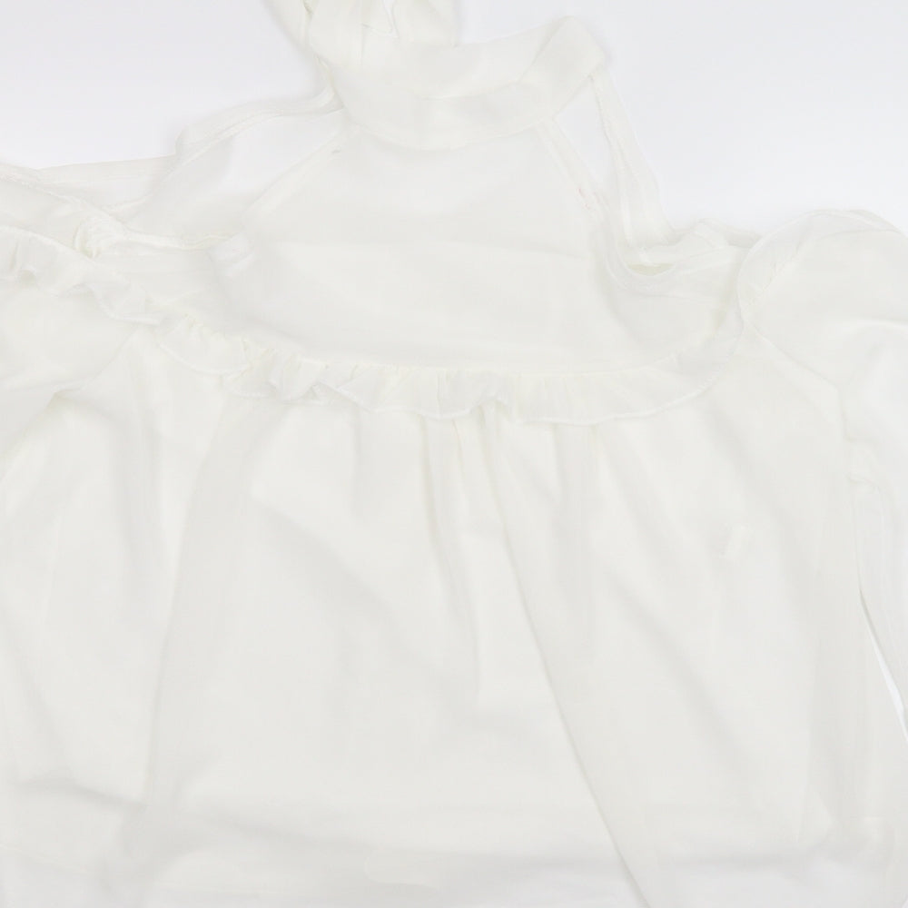 Preworn Womens White   Basic Blouse Size L