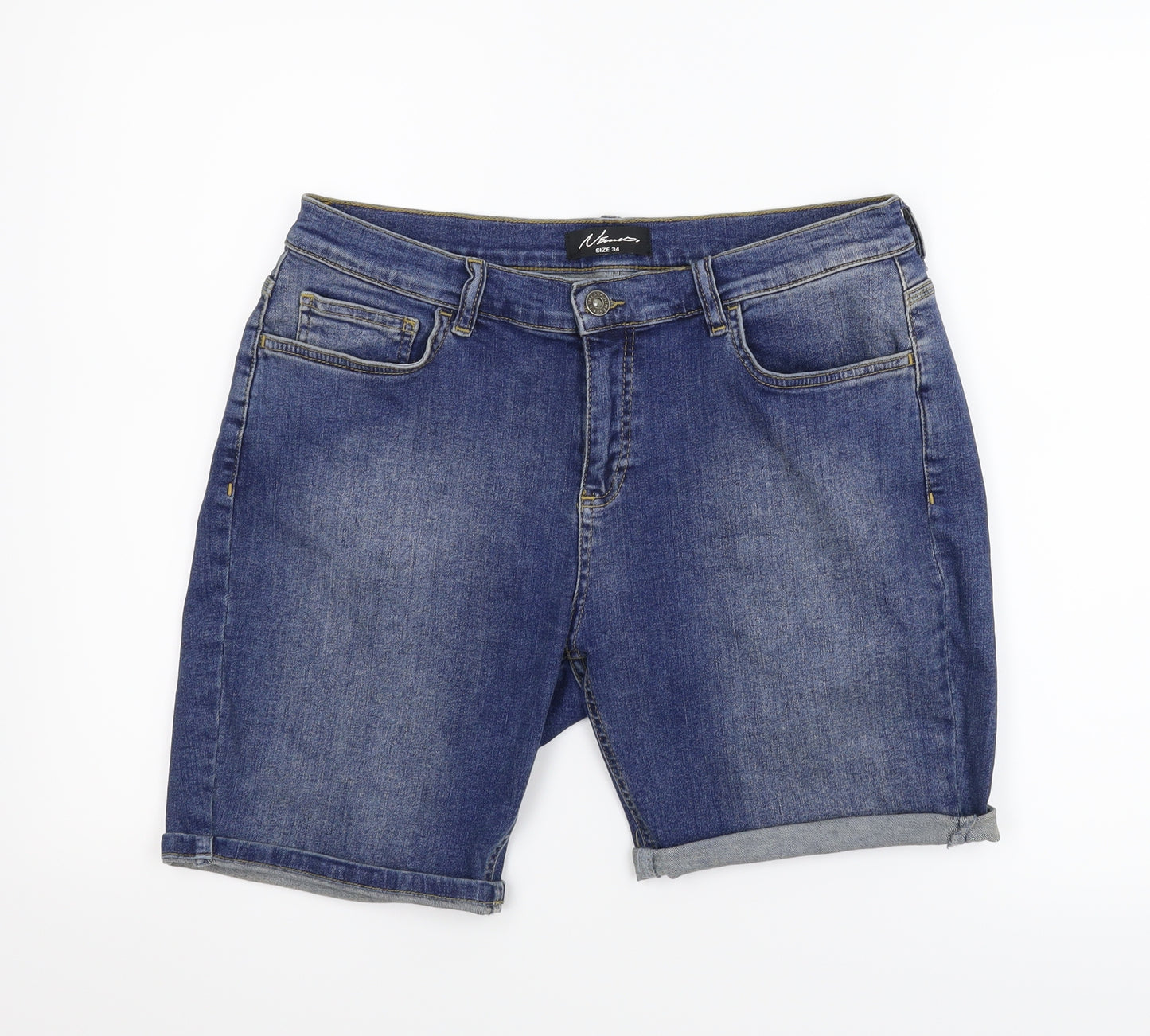 Nimes Mens Blue  Denim Bermuda Shorts Size 34 in