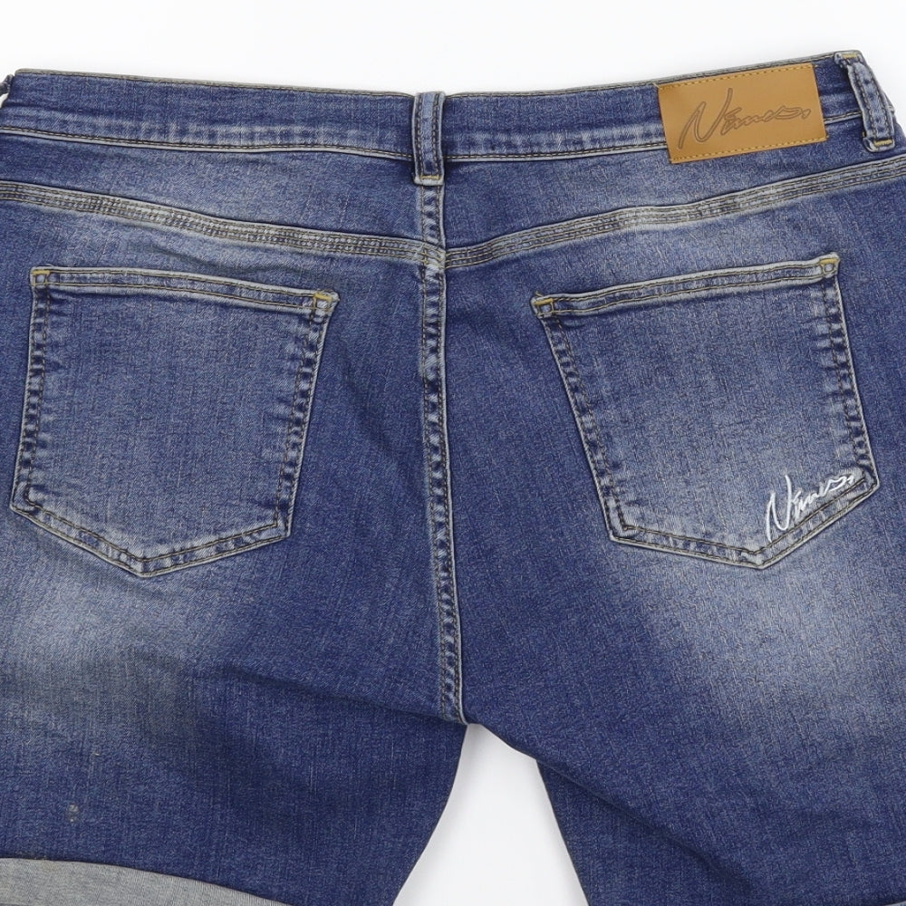 Nimes Mens Blue  Denim Bermuda Shorts Size 34 in