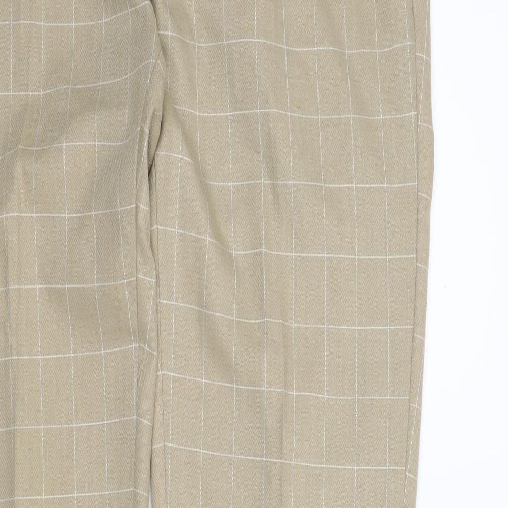Noak Mens Beige Plaid  2 Piece Suit Waistcoat Size 34 L29 in