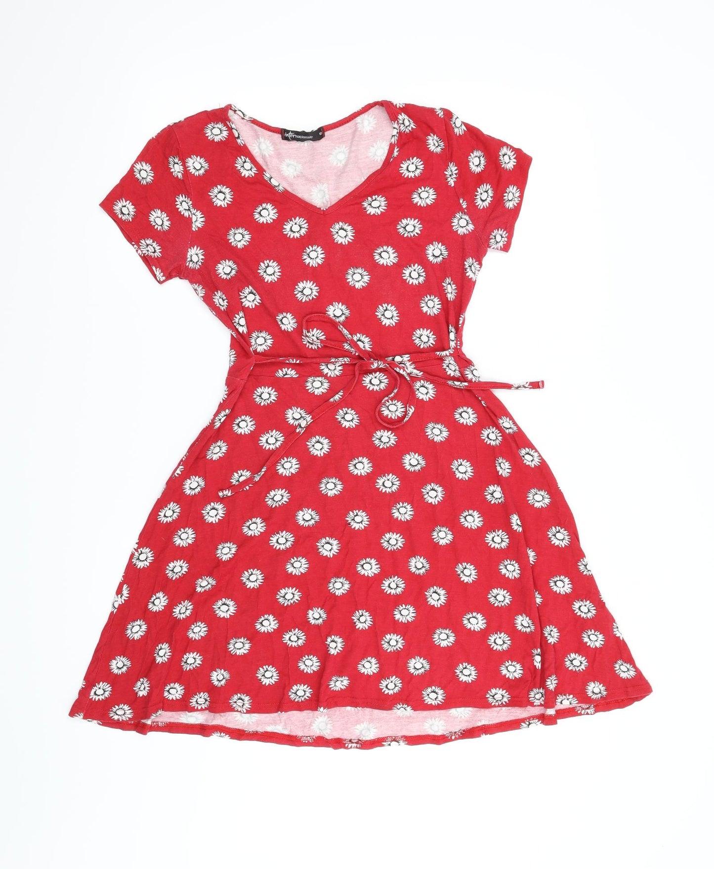 International Womens Red Floral  A-Line  Size 10