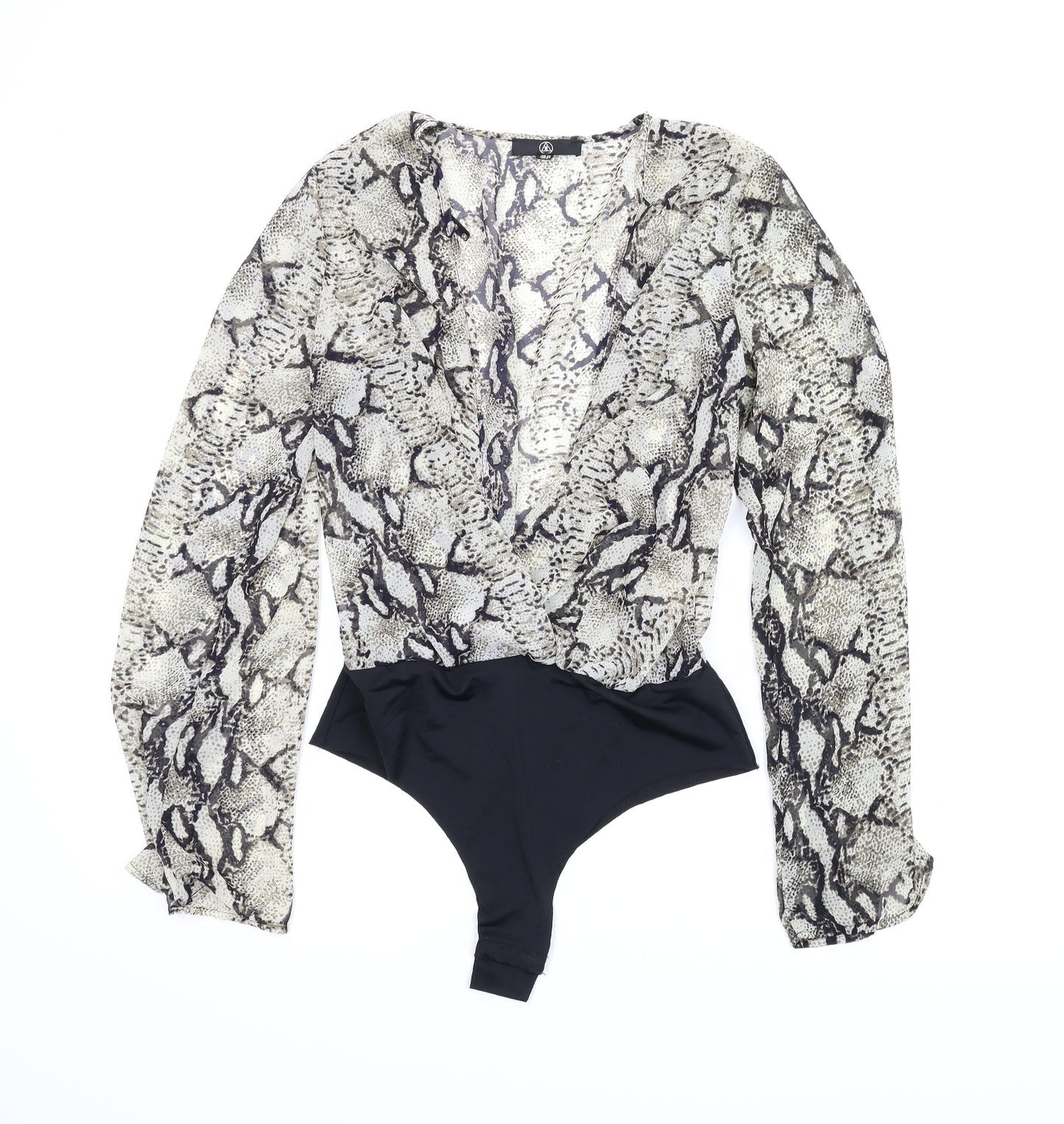 Misguided Womens Beige Animal Print  Leotard One-Piece Size 10