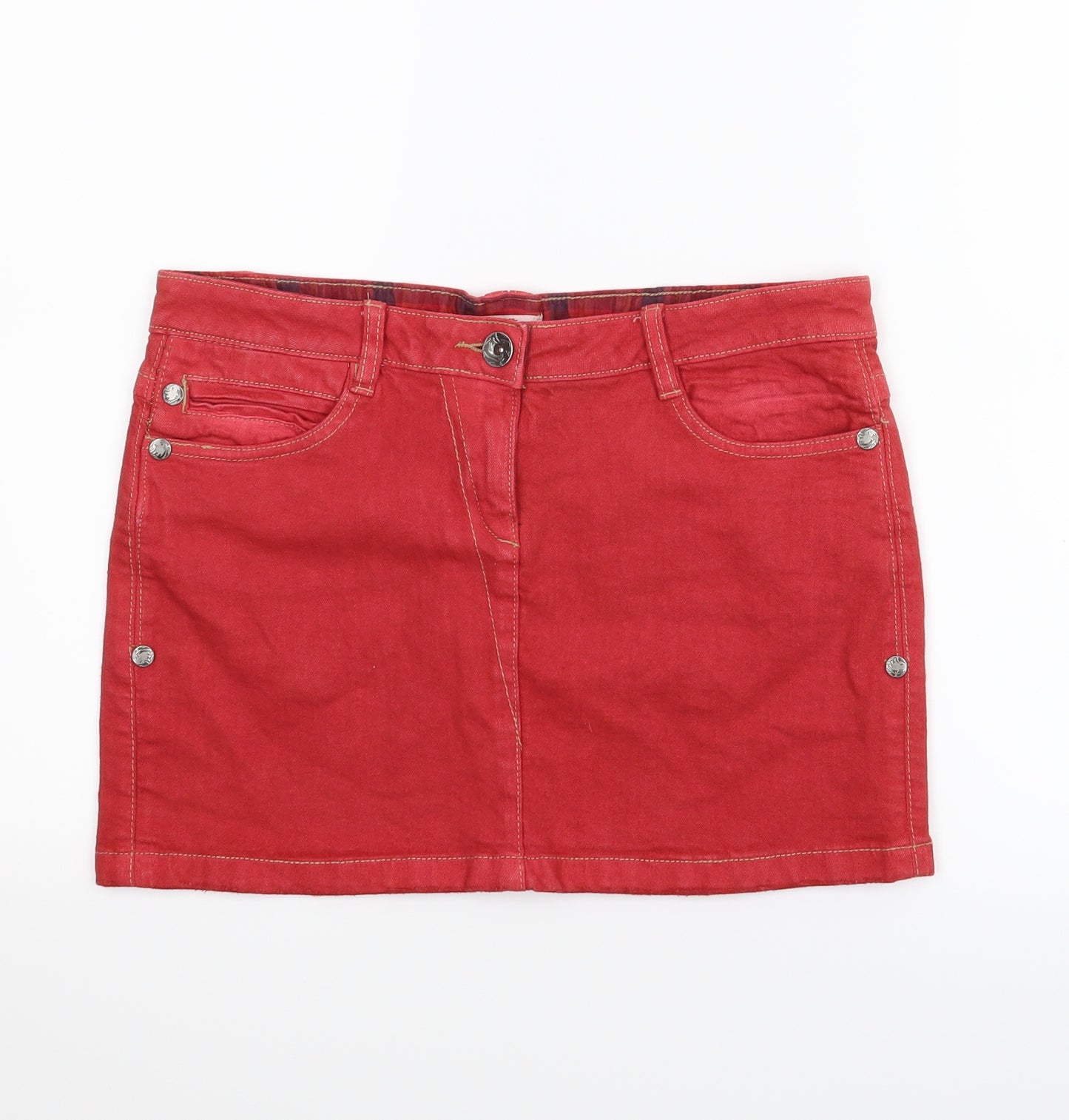 Love K Womens Red  Denim Mini Skirt Size 10