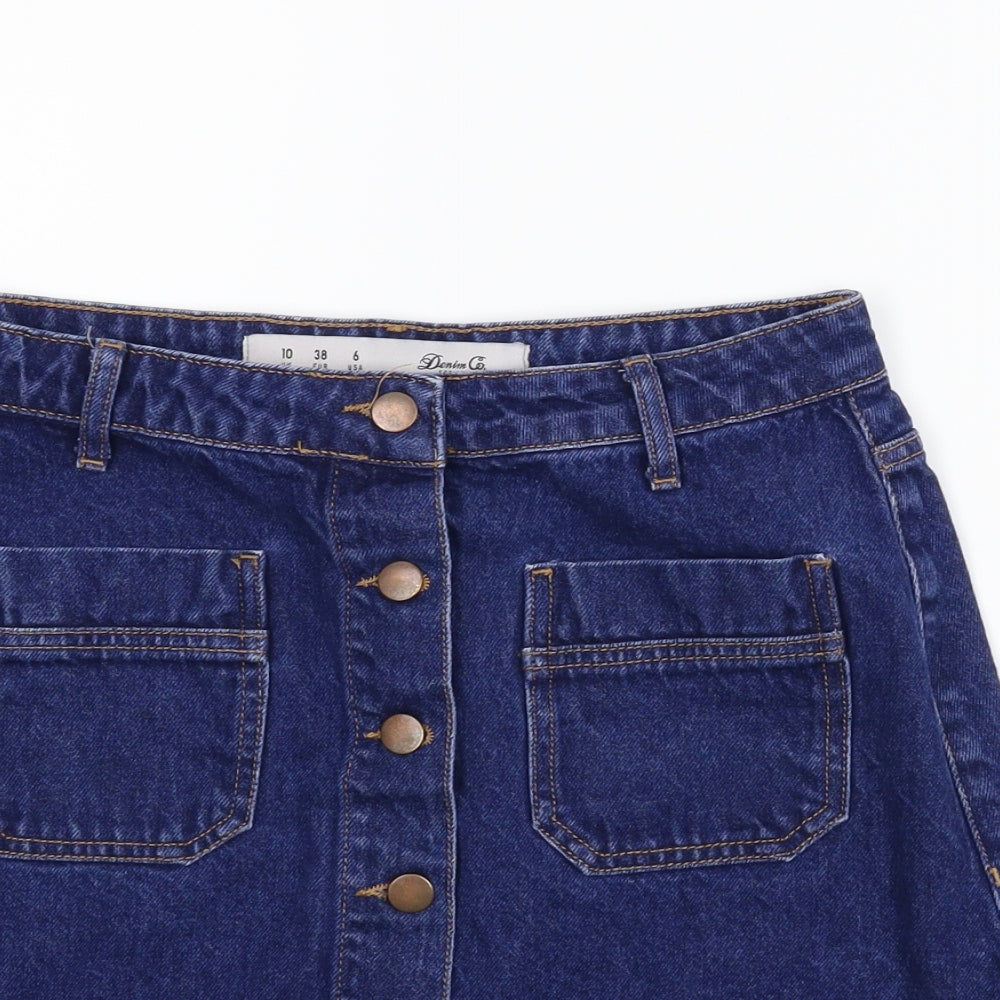 Denim Co Womens Blue   A-Line Skirt Size 10
