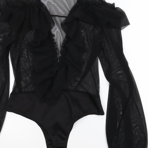 PRETTYLITTLETHING Womens Black   Leotard One-Piece Size 12