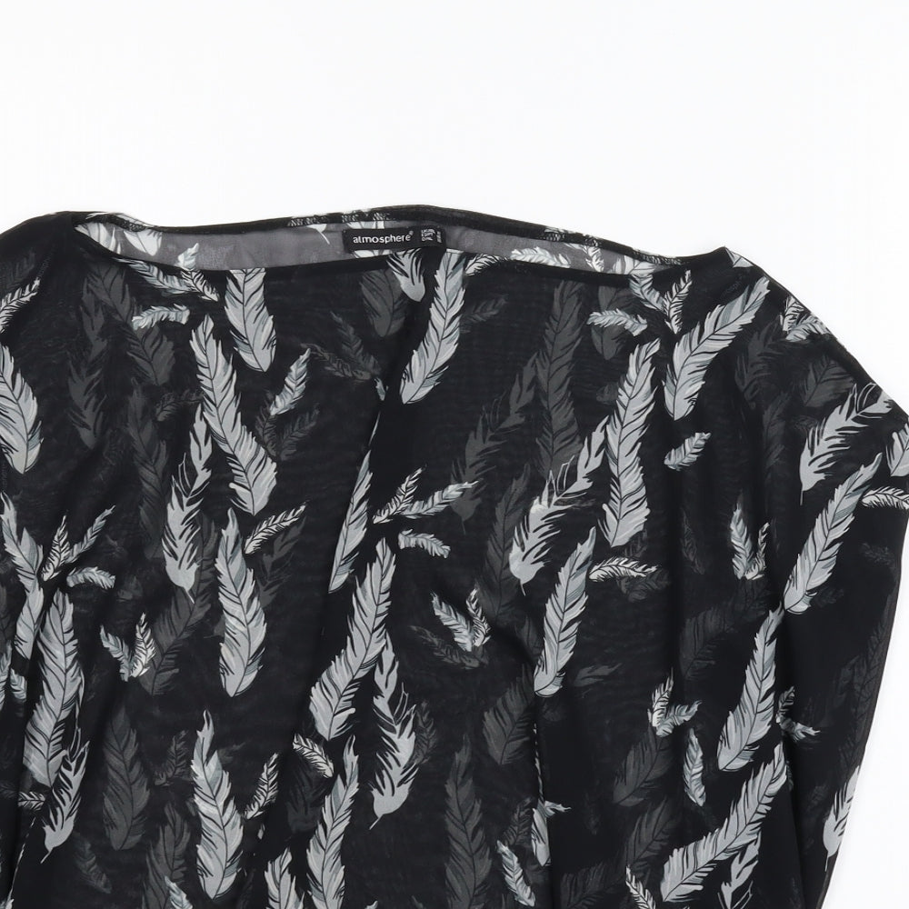 Primark Womens Black Floral  Kimono Blouse Size 12