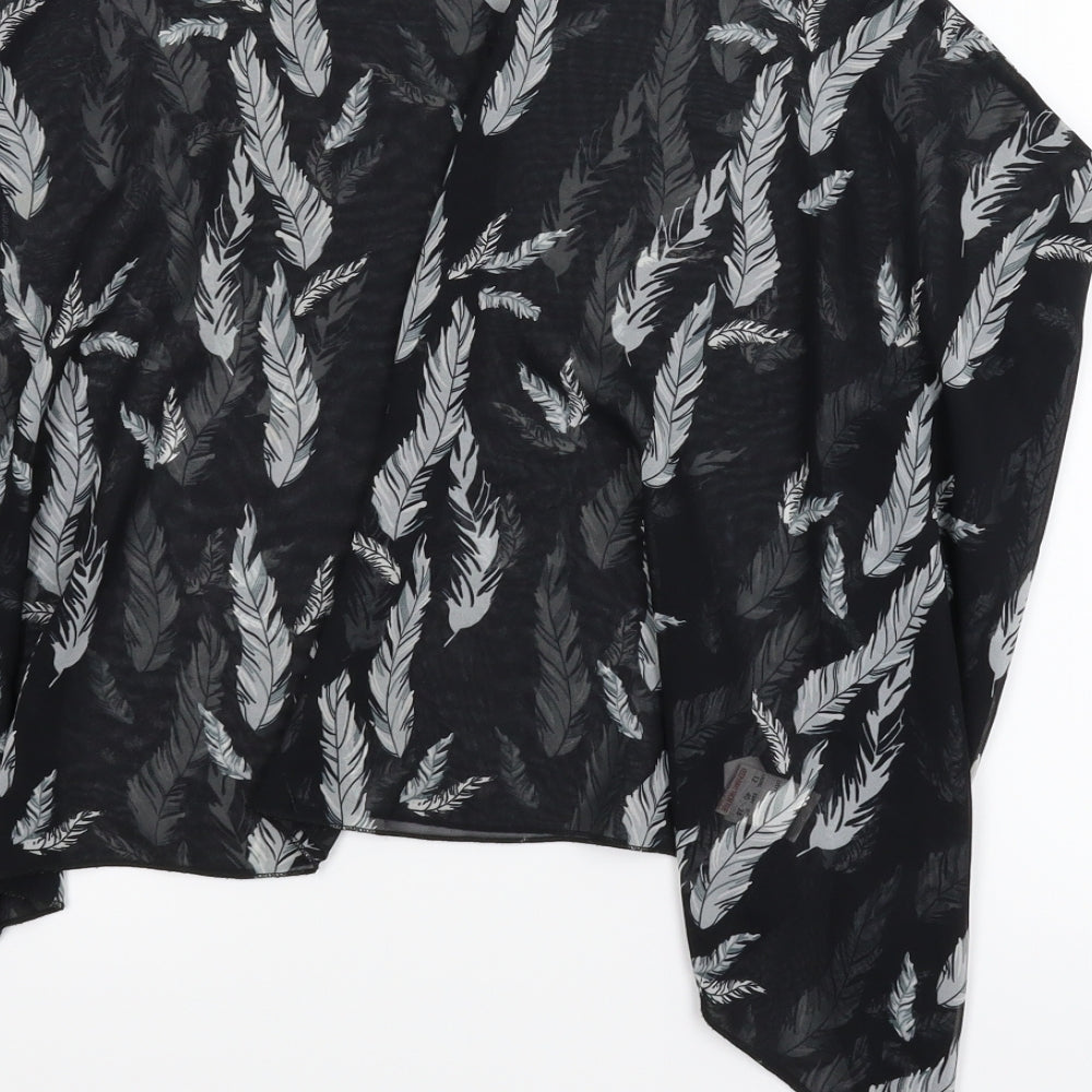 Primark Womens Black Floral  Kimono Blouse Size 12
