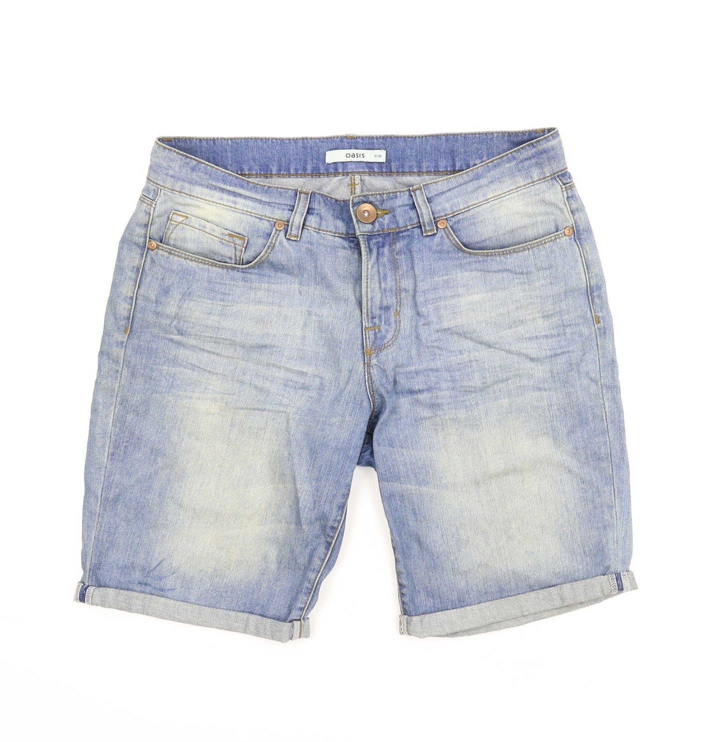 Oasis Womens Blue  Denim Boyfriend Shorts Size 12