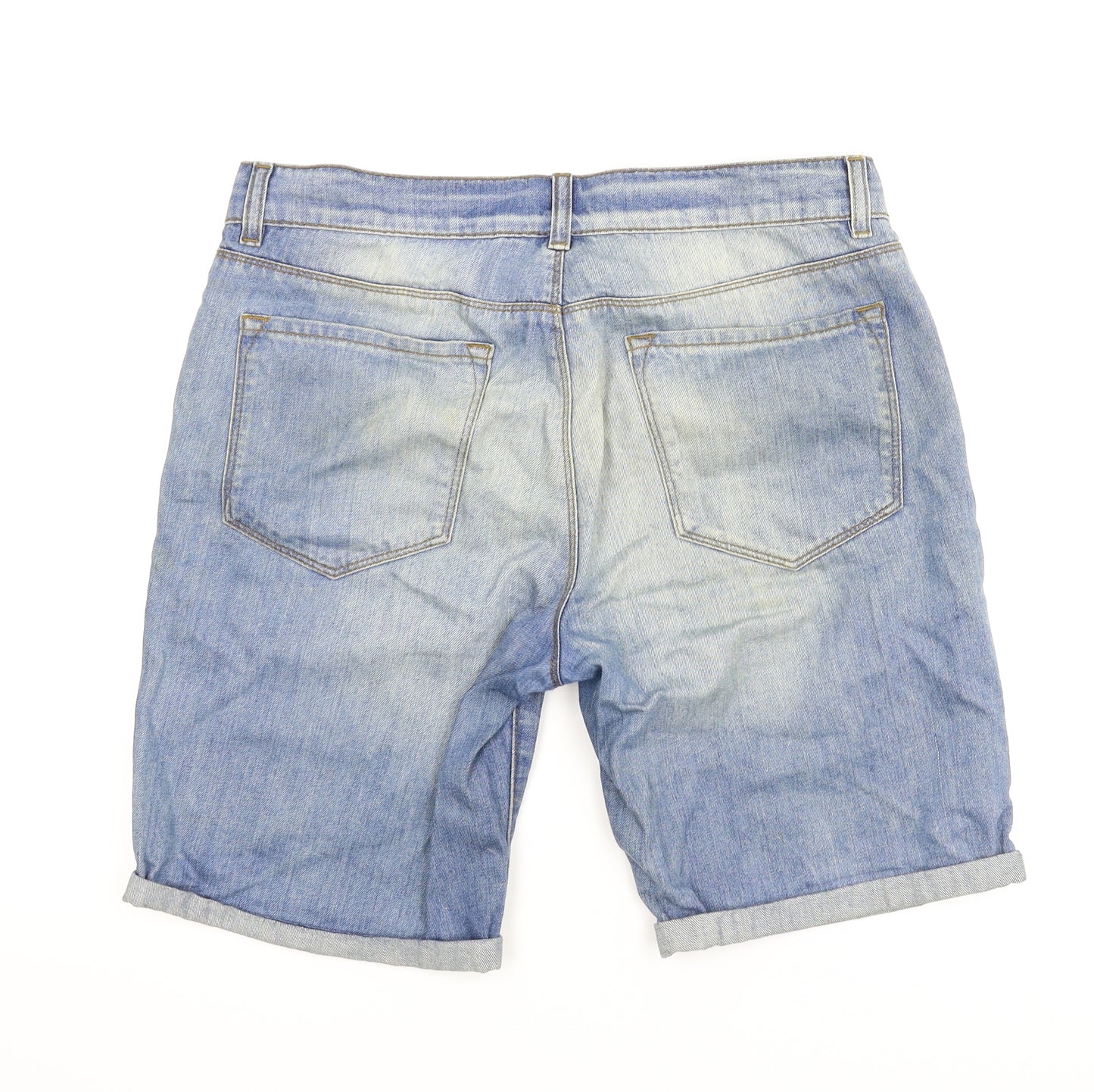 Oasis Womens Blue  Denim Boyfriend Shorts Size 12