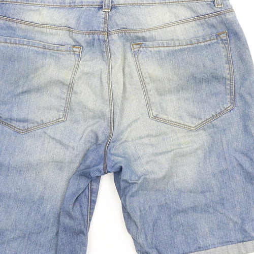 Oasis Womens Blue  Denim Boyfriend Shorts Size 12