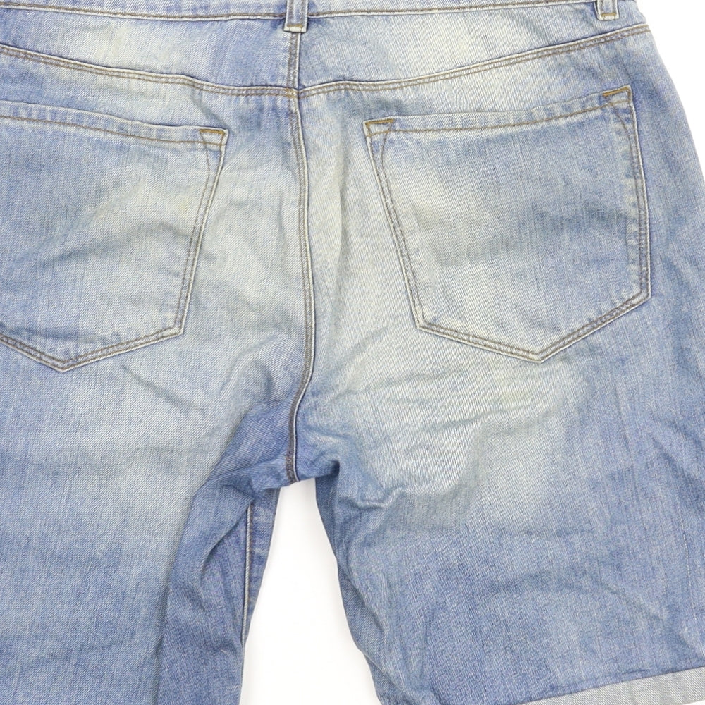 Oasis Womens Blue  Denim Boyfriend Shorts Size 12