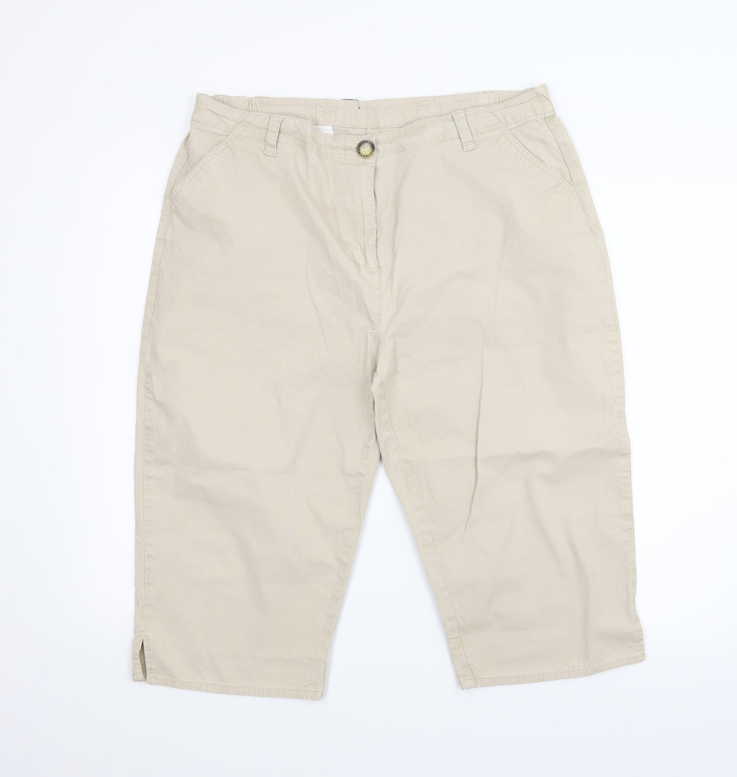 Emreco Womens Beige   Cropped Trousers Size L