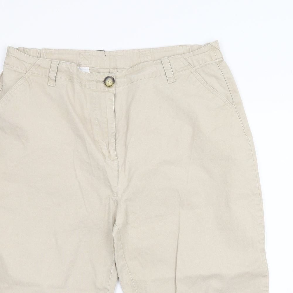 Emreco Womens Beige   Cropped Trousers Size L