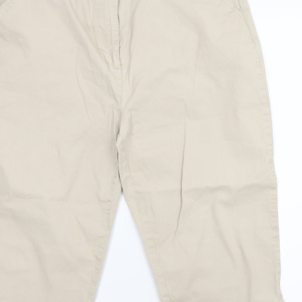 Emreco Womens Beige   Cropped Trousers Size L