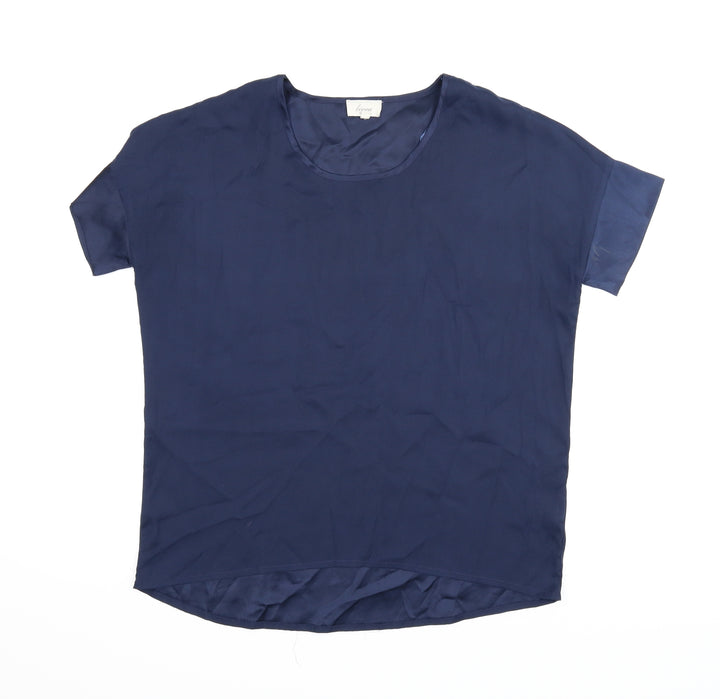 Linea Womens Blue Basic Blouse Size 8