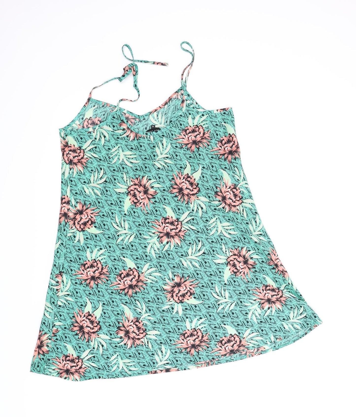 New Look Womens Green Floral  Tunic Blouse Size 12