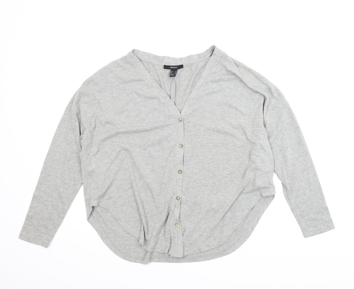 Forever21 Womens Grey   Basic Button-Up Size S