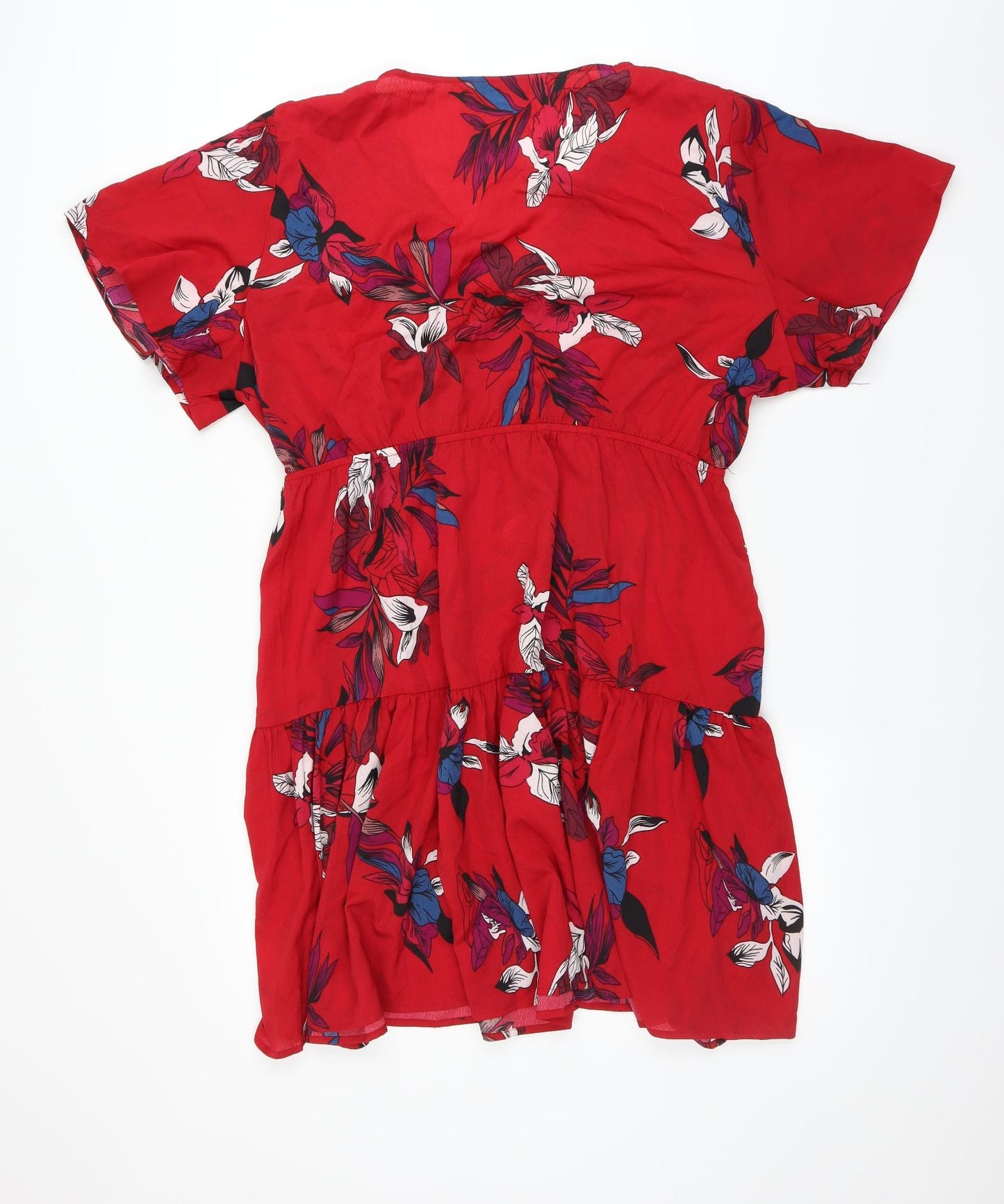 SheIn Womens Red Floral  Wrap Dress  Size 3XL