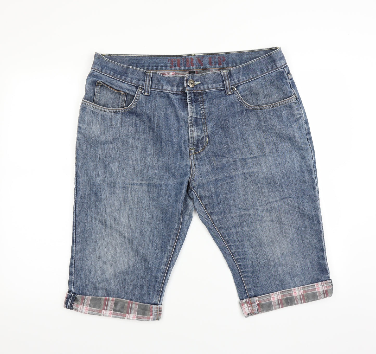 Primark Mens Black  Denim Bermuda Shorts Size 38 in - Turn up hem
