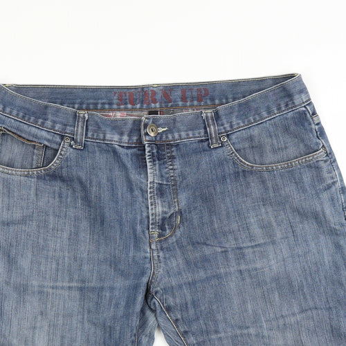 Primark Mens Black  Denim Bermuda Shorts Size 38 in - Turn up hem