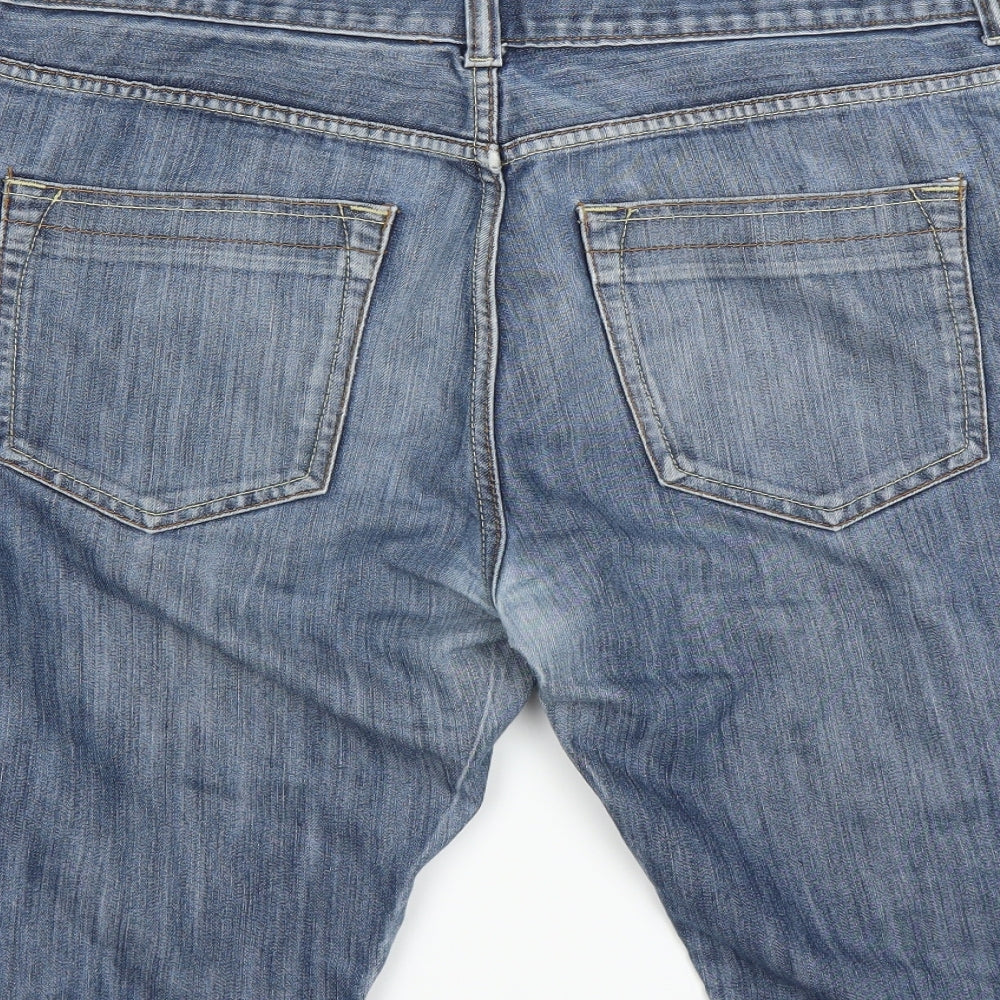 Primark Mens Black  Denim Bermuda Shorts Size 38 in - Turn up hem