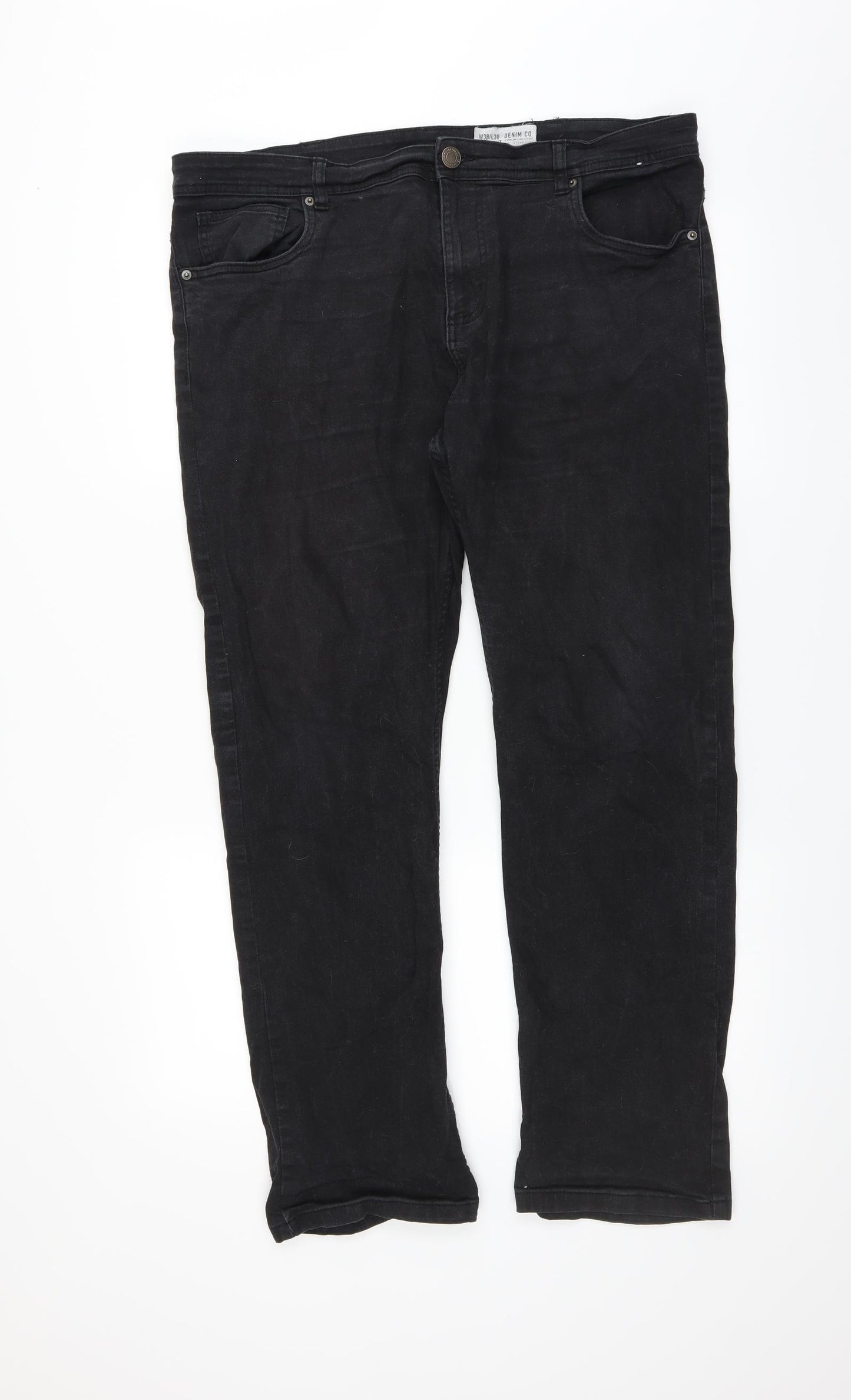 Primark Mens Black  Denim Straight Jeans Size 38 in L30 in