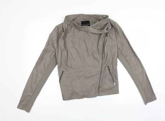 Front view of New Look women’s grey jacket, size UK 10