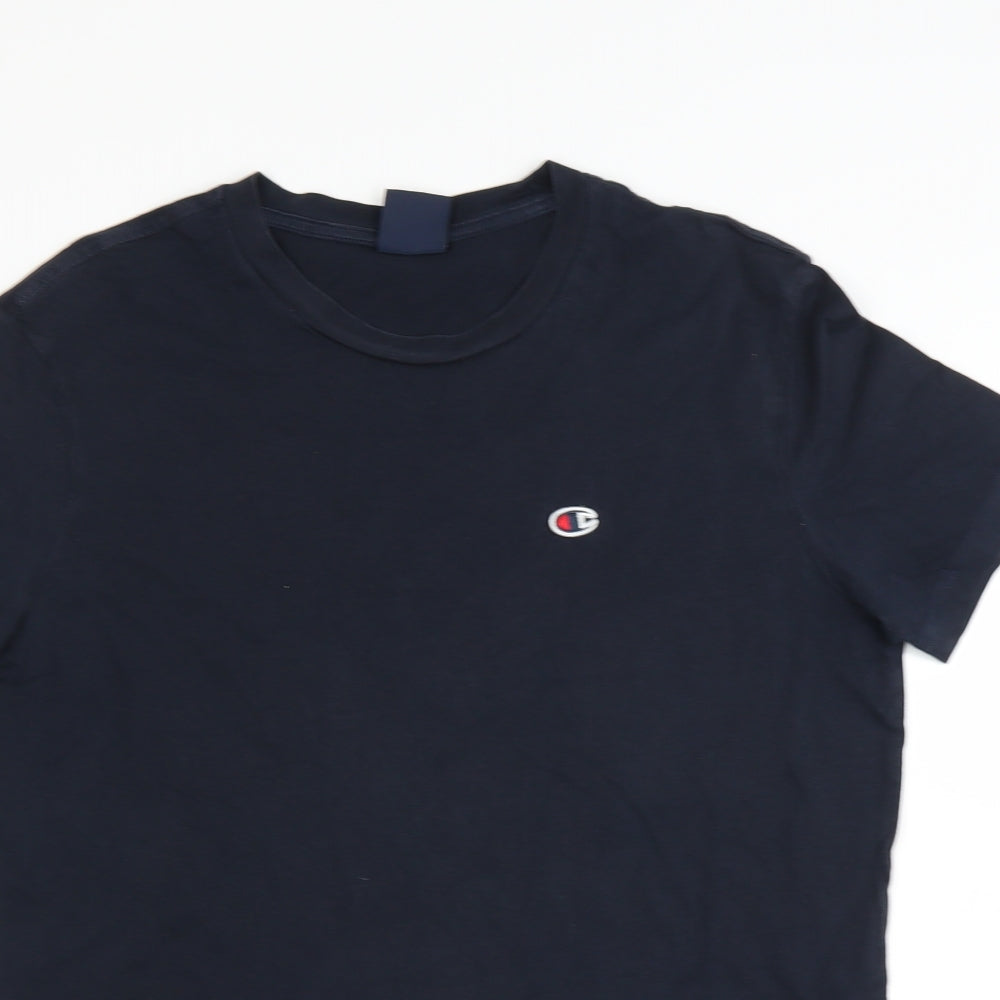 Champion Mens Blue    T-Shirt Size S