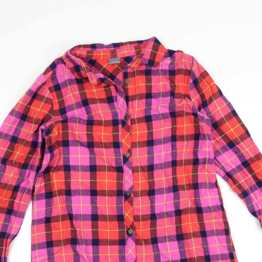 NEXT Girls Pink Check  Top Nightshirt Size 12 Years