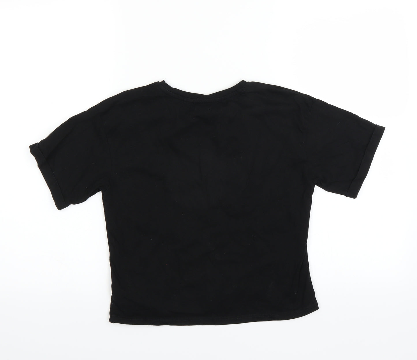 NEXT Girls Black   Basic T-Shirt Size 10 Years  - CUT OUT DETAIL