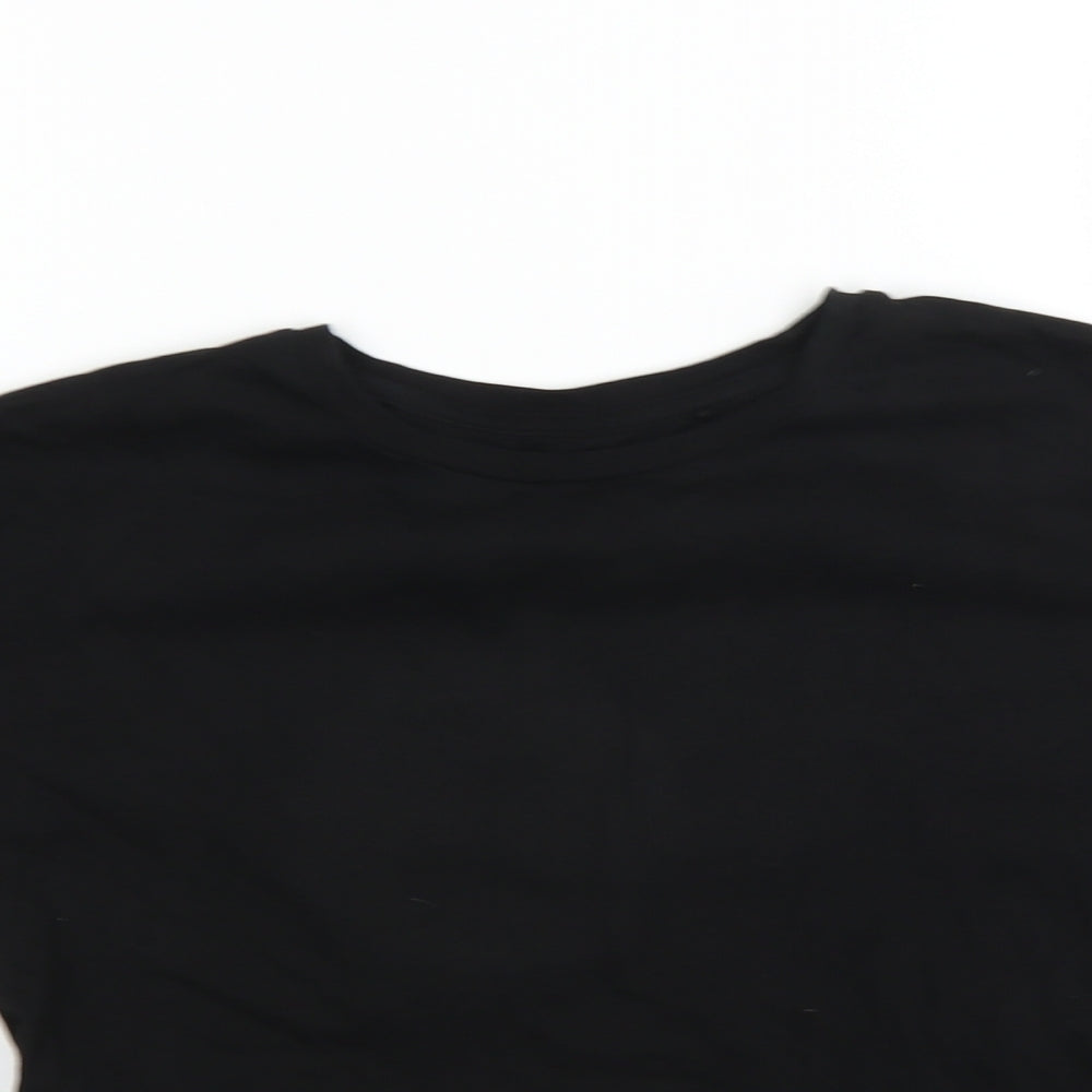 NEXT Girls Black   Basic T-Shirt Size 10 Years  - CUT OUT DETAIL