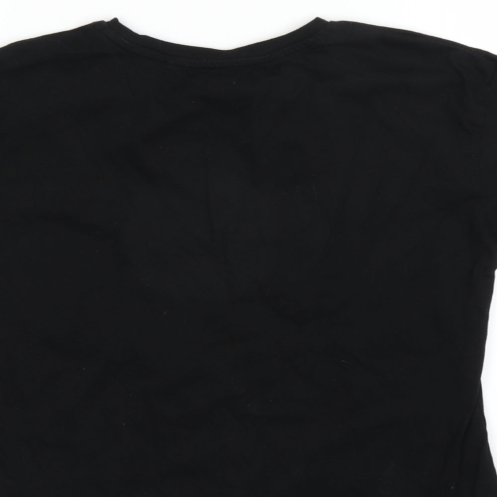 NEXT Girls Black   Basic T-Shirt Size 10 Years  - CUT OUT DETAIL