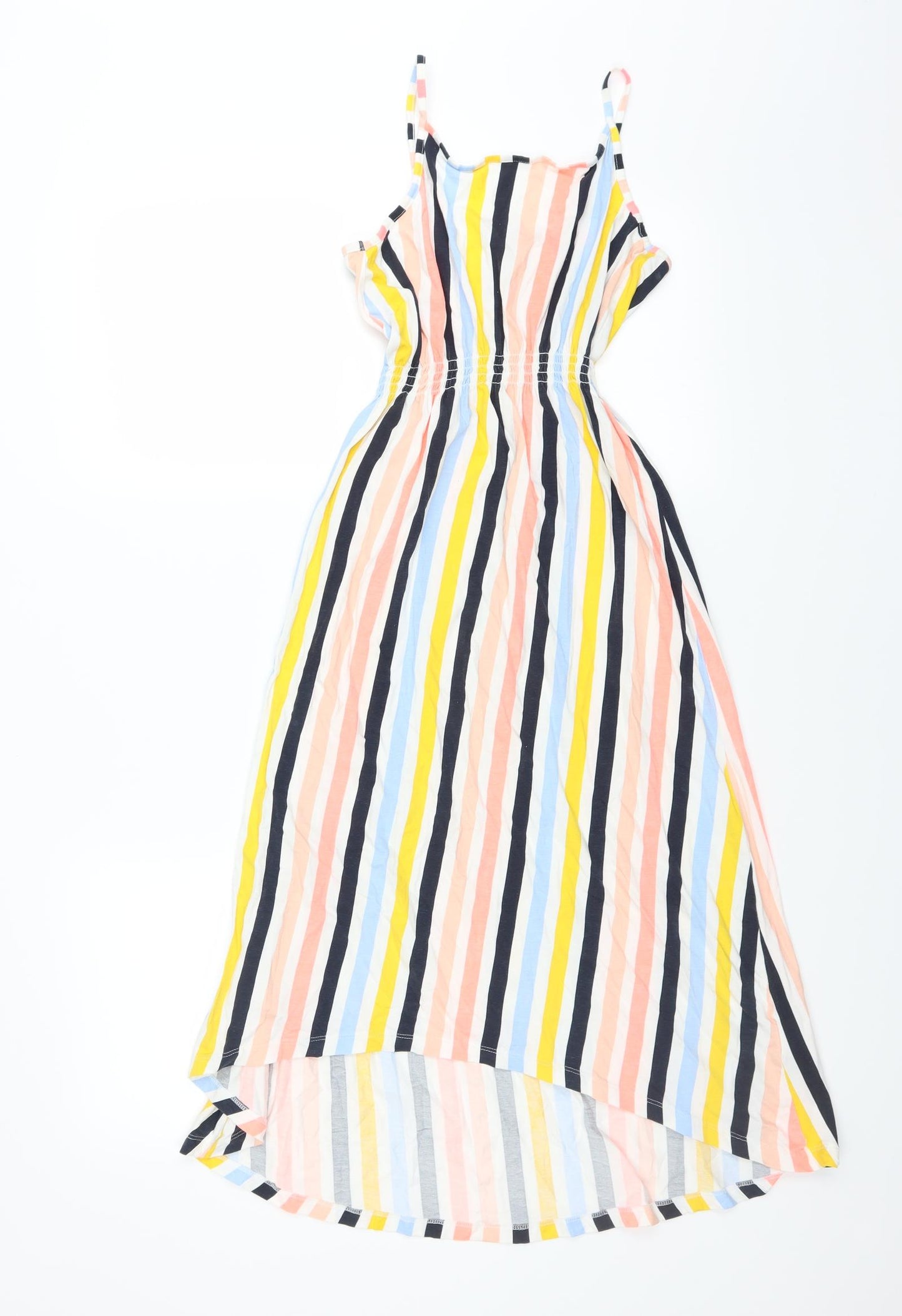 H&M Girls Multicoloured Striped  Fit & Flare  Size 10-11 Years  - DIP HEM