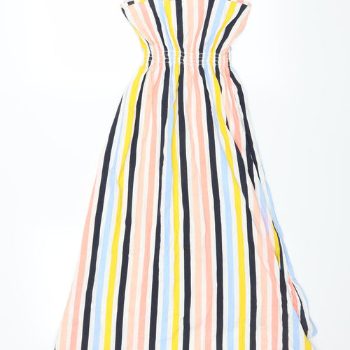 H&M Girls Multicoloured Striped  Fit & Flare  Size 10-11 Years  - DIP HEM