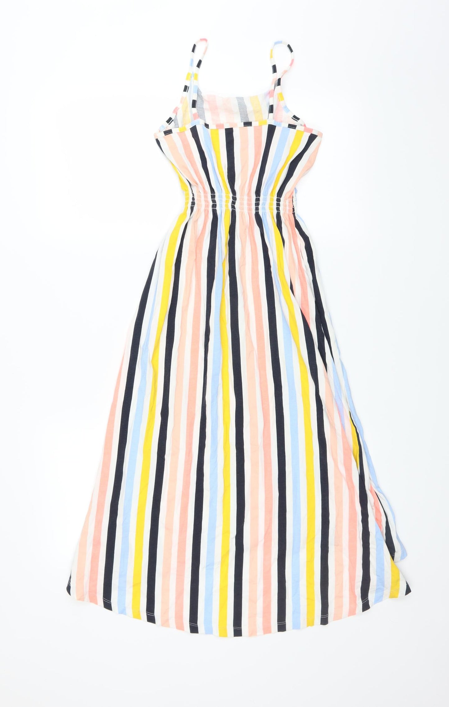 H&M Girls Multicoloured Striped  Fit & Flare  Size 10-11 Years  - DIP HEM