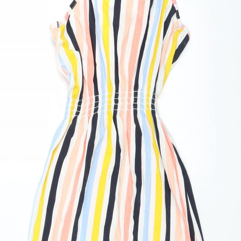 H&M Girls Multicoloured Striped  Fit & Flare  Size 10-11 Years  - DIP HEM