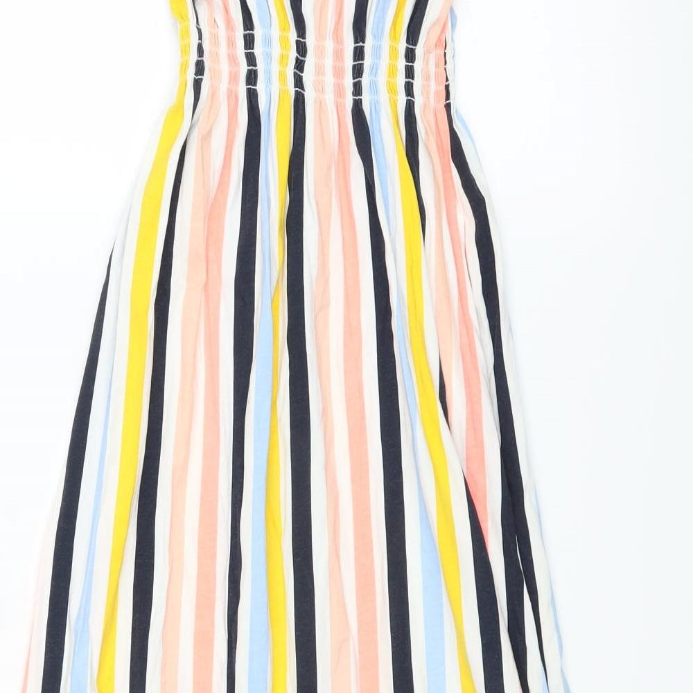 H&M Girls Multicoloured Striped  Fit & Flare  Size 10-11 Years  - DIP HEM