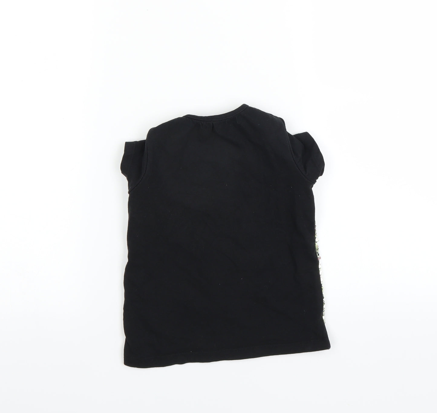 Nutmeg Girls Black   Basic T-Shirt Size 4-5 Years  - Sequin