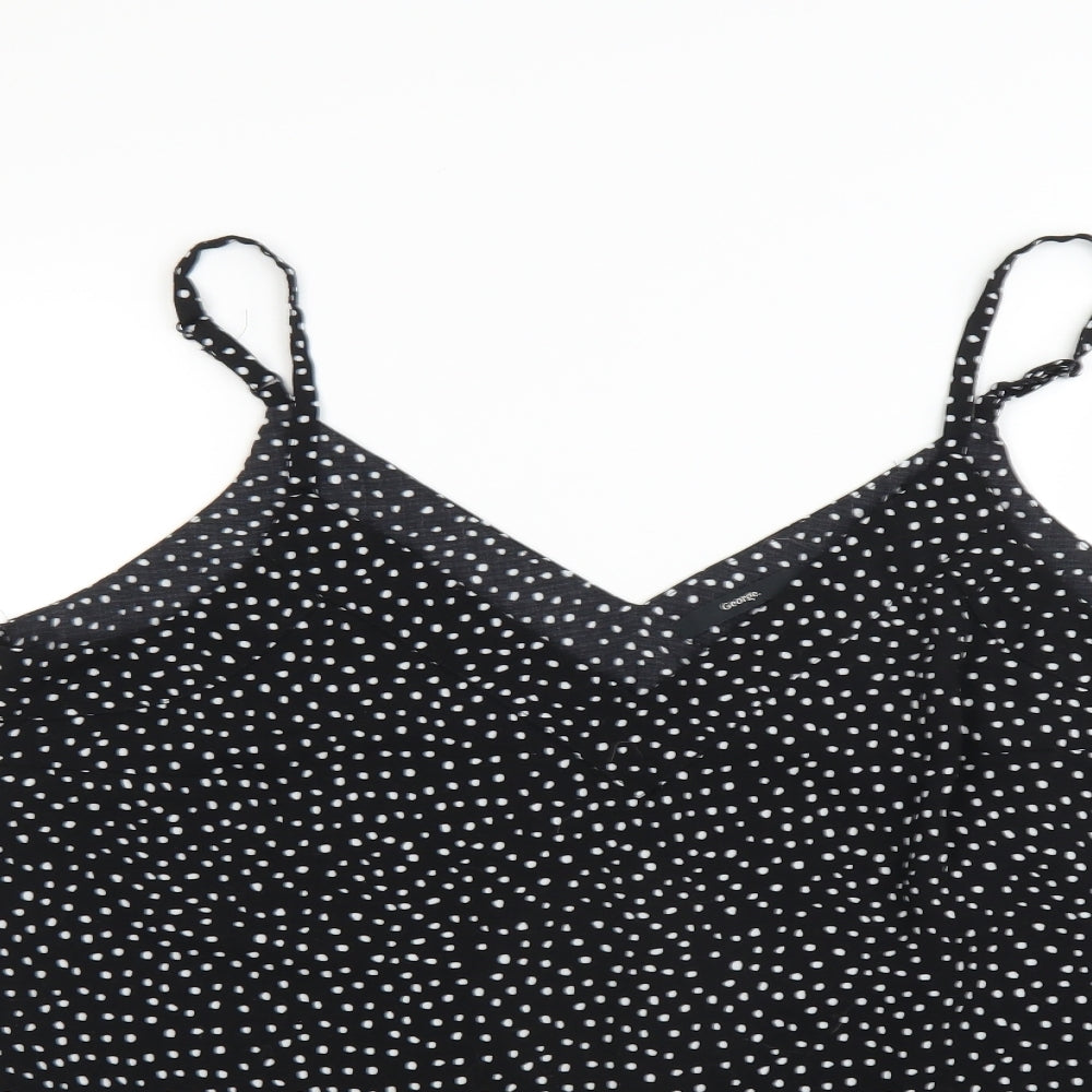 George Womens Black Polka Dot  Camisole Blouse Size 18
