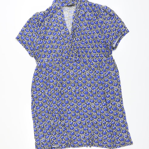 barbara hulanicki Womens Blue Geometric  Wrap Dress  Size 20