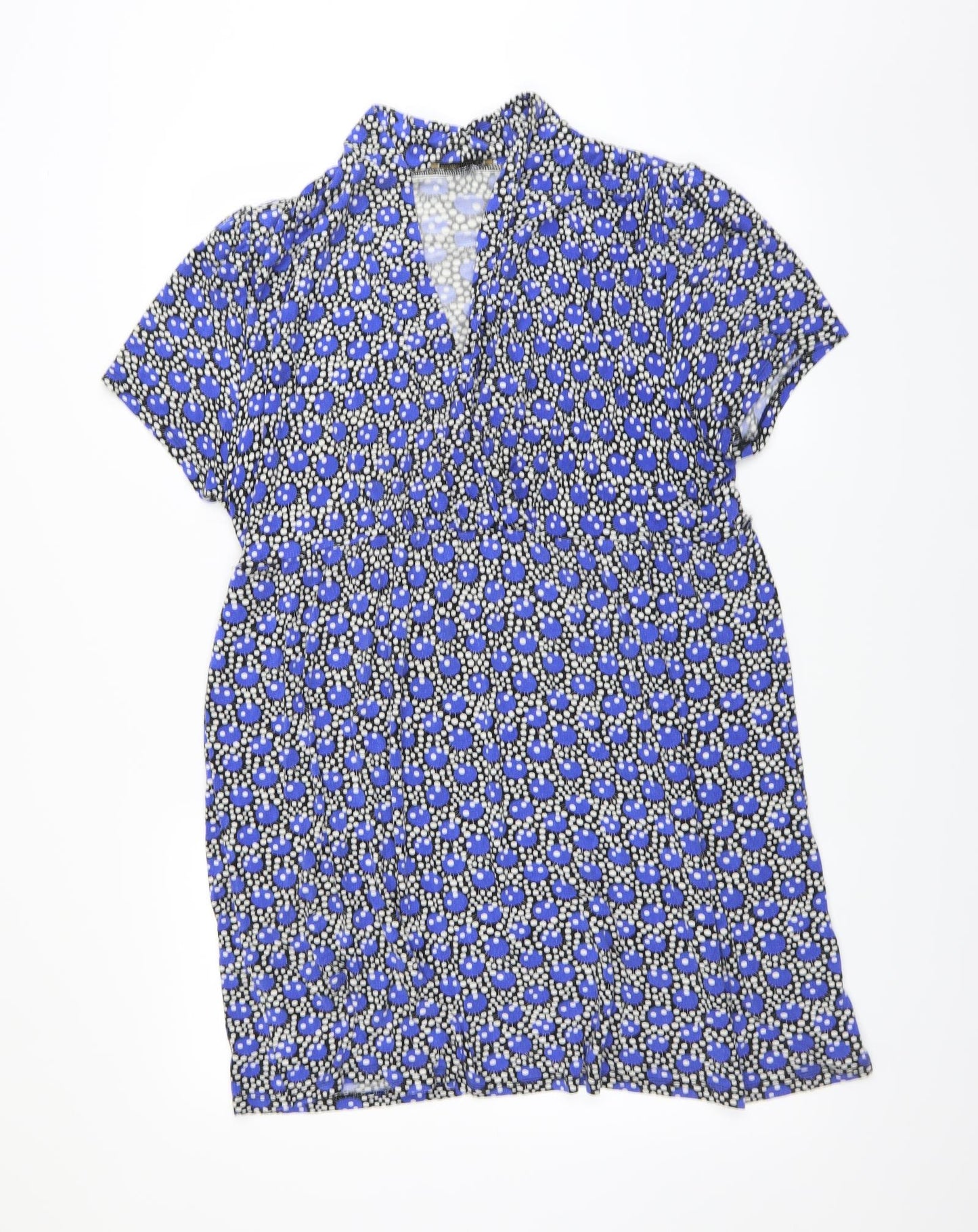 barbara hulanicki Womens Blue Geometric  Wrap Dress  Size 20