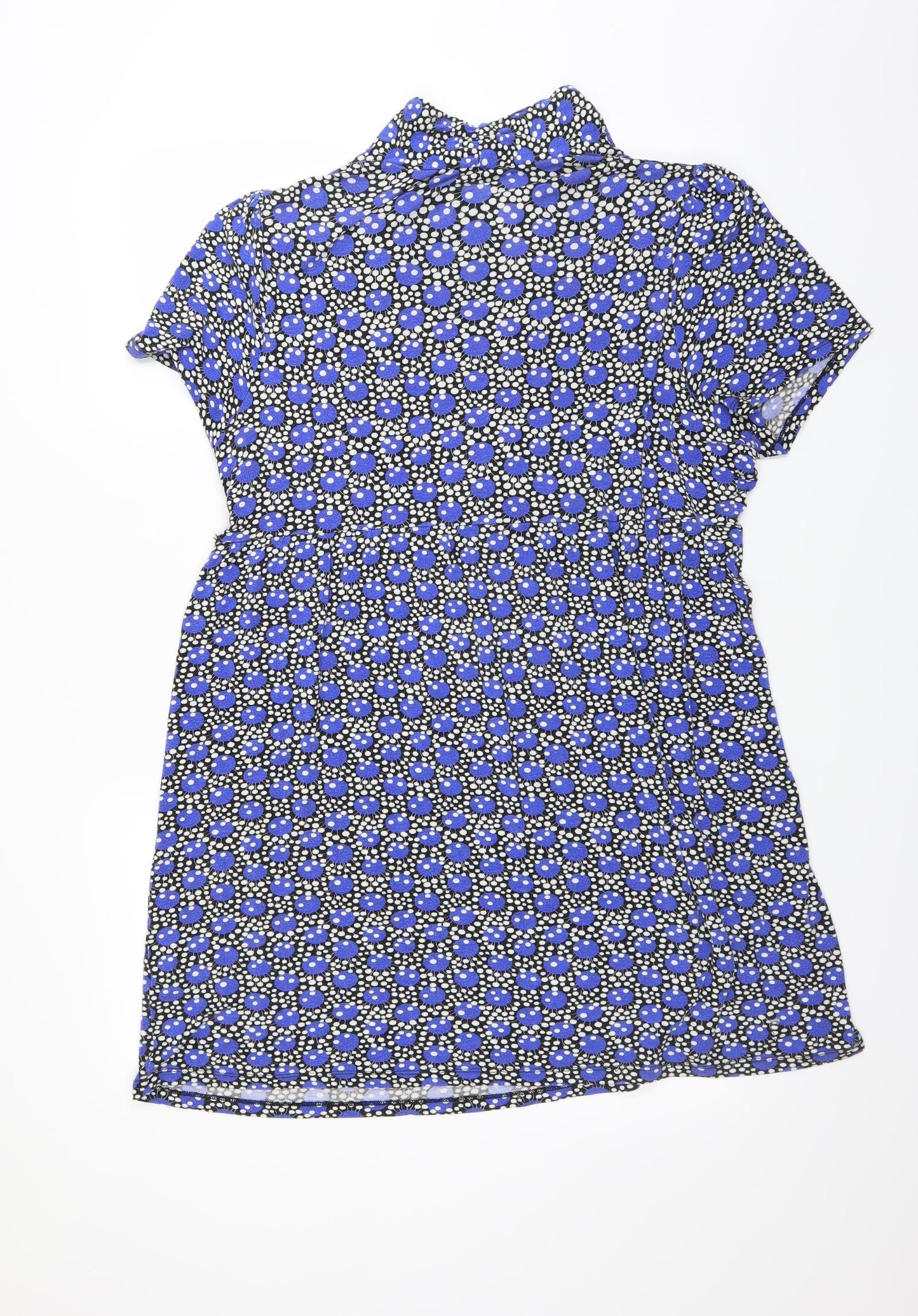 barbara hulanicki Womens Blue Geometric  Wrap Dress  Size 20