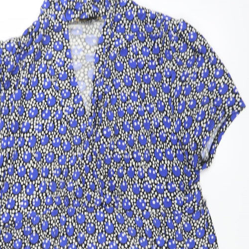 barbara hulanicki Womens Blue Geometric  Wrap Dress  Size 20