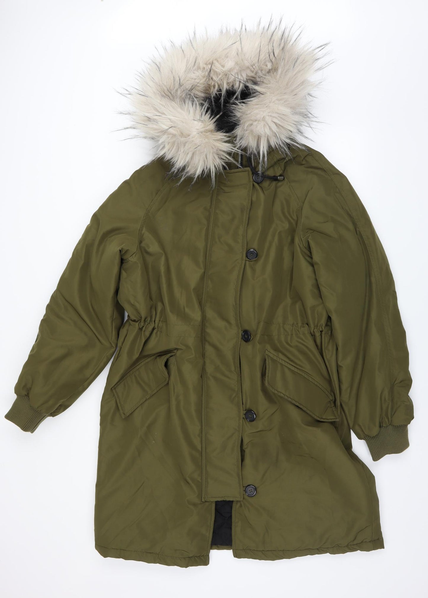 H&M Womens Green   Parka Coat Size S