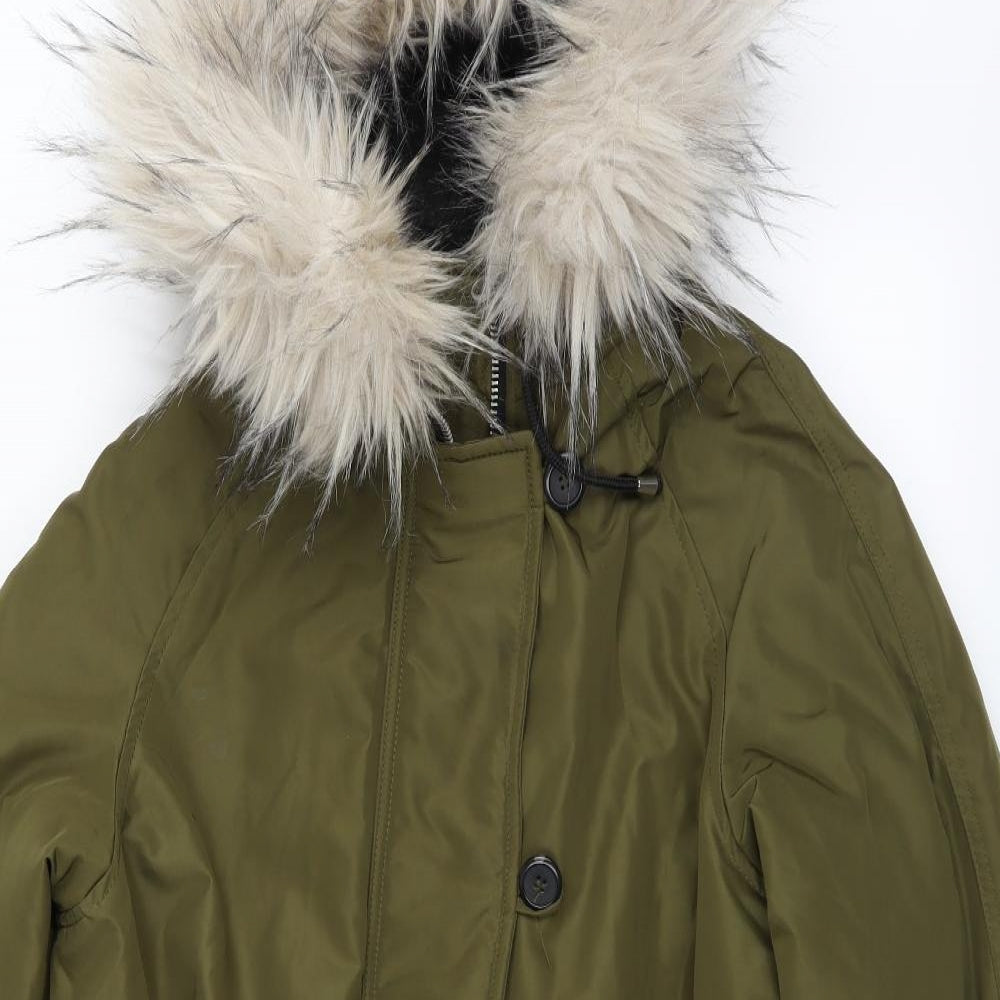 H&M Womens Green   Parka Coat Size S